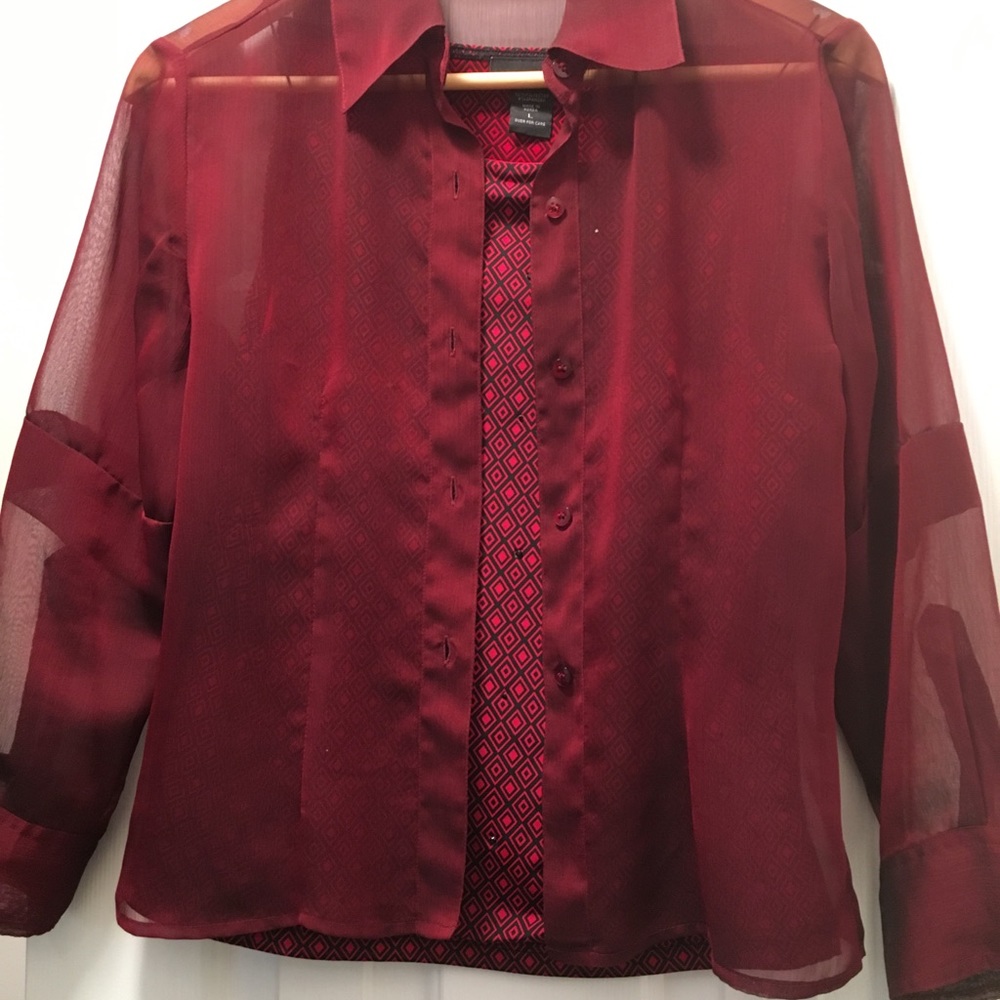 Express 2 piece sleeveless shirt / sheer top shirt